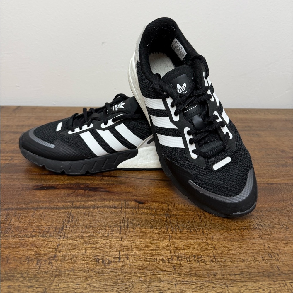 Adidas Men's Black and White Athletic Shoes